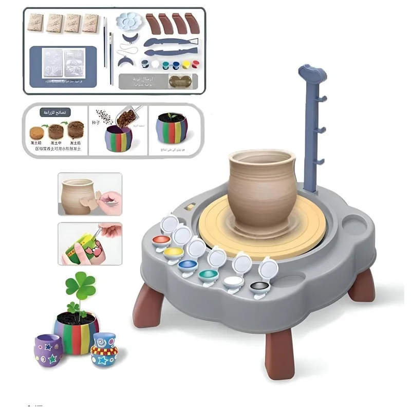 Ceramic Arts Machine - Kids Pottery Wheel Set with Electric Clay Maker, Complete with Tools and Clay for Creative Fun, Ideal for Ages 3 (ZY111)